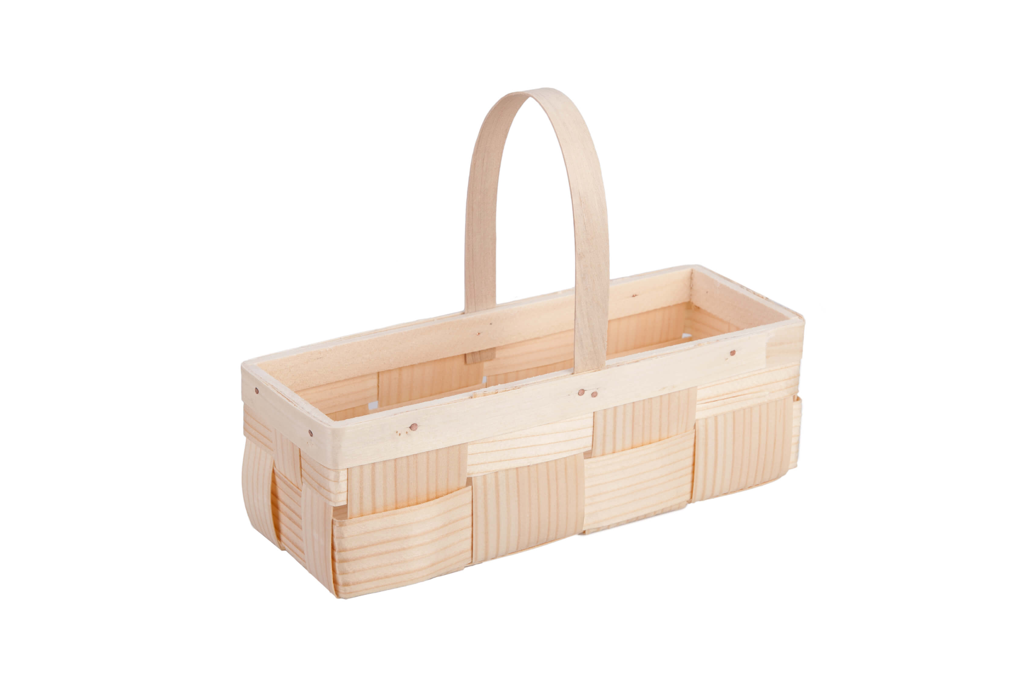 Koszyk z łuby sosnowej na owoce, prezent z uchwytem 22x8x7cm KOS0007