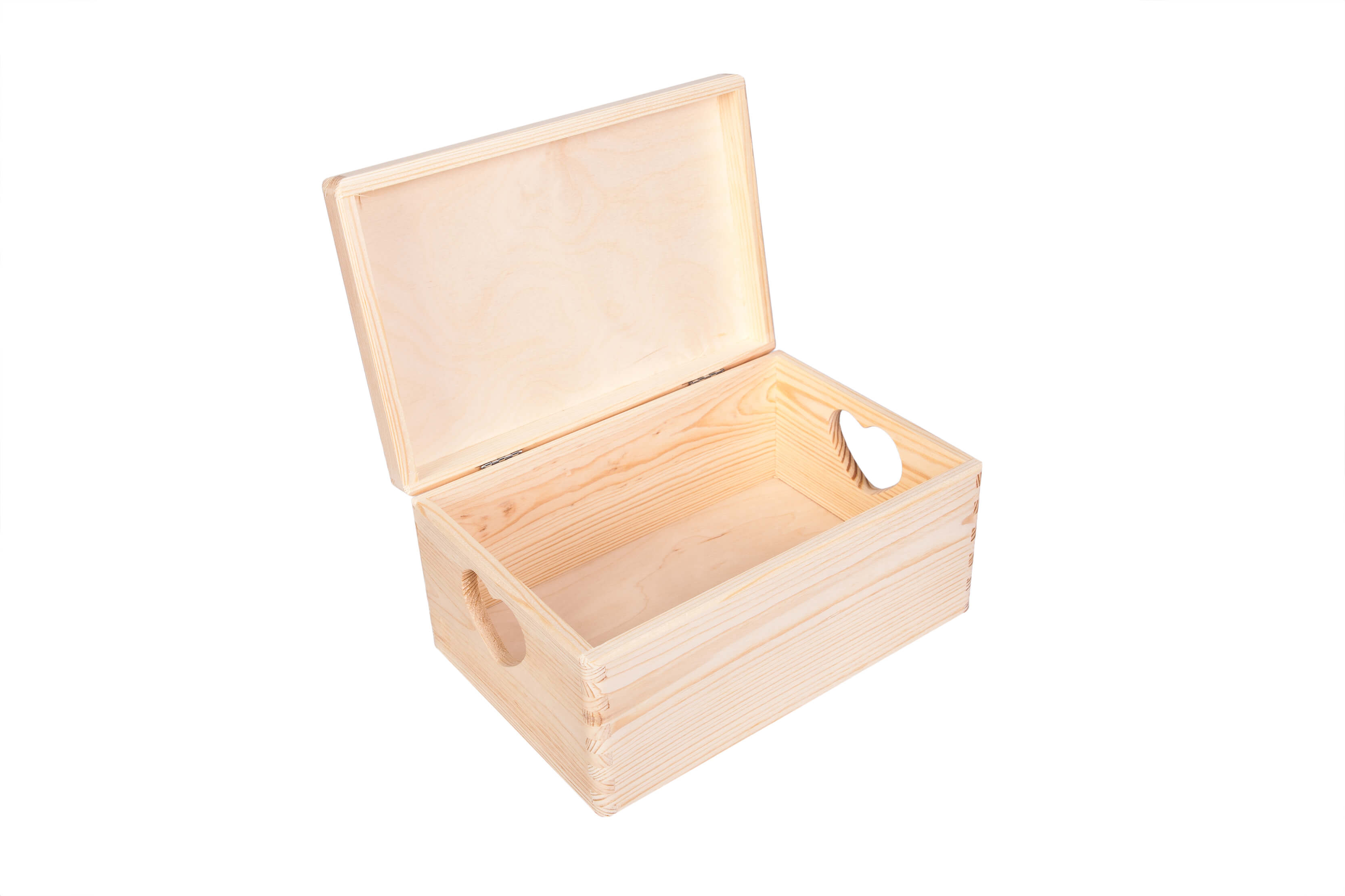 Skrzynia, skrzynka drewniana z sercem otwierana 30x20cm PU0059