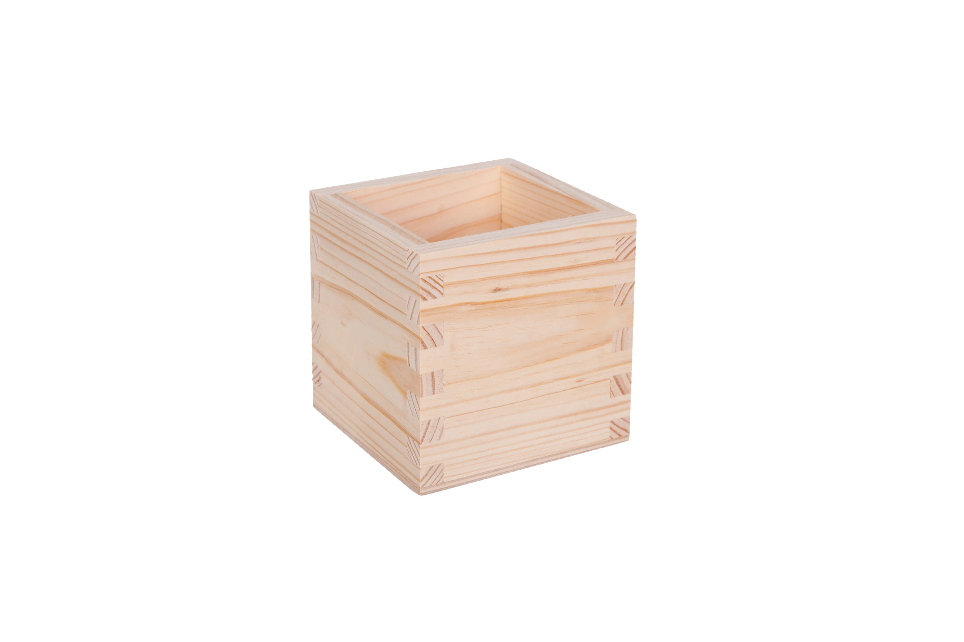 Kubek, pojemnik drewniany na kredki, długopisy 10x10x10cm TU0024