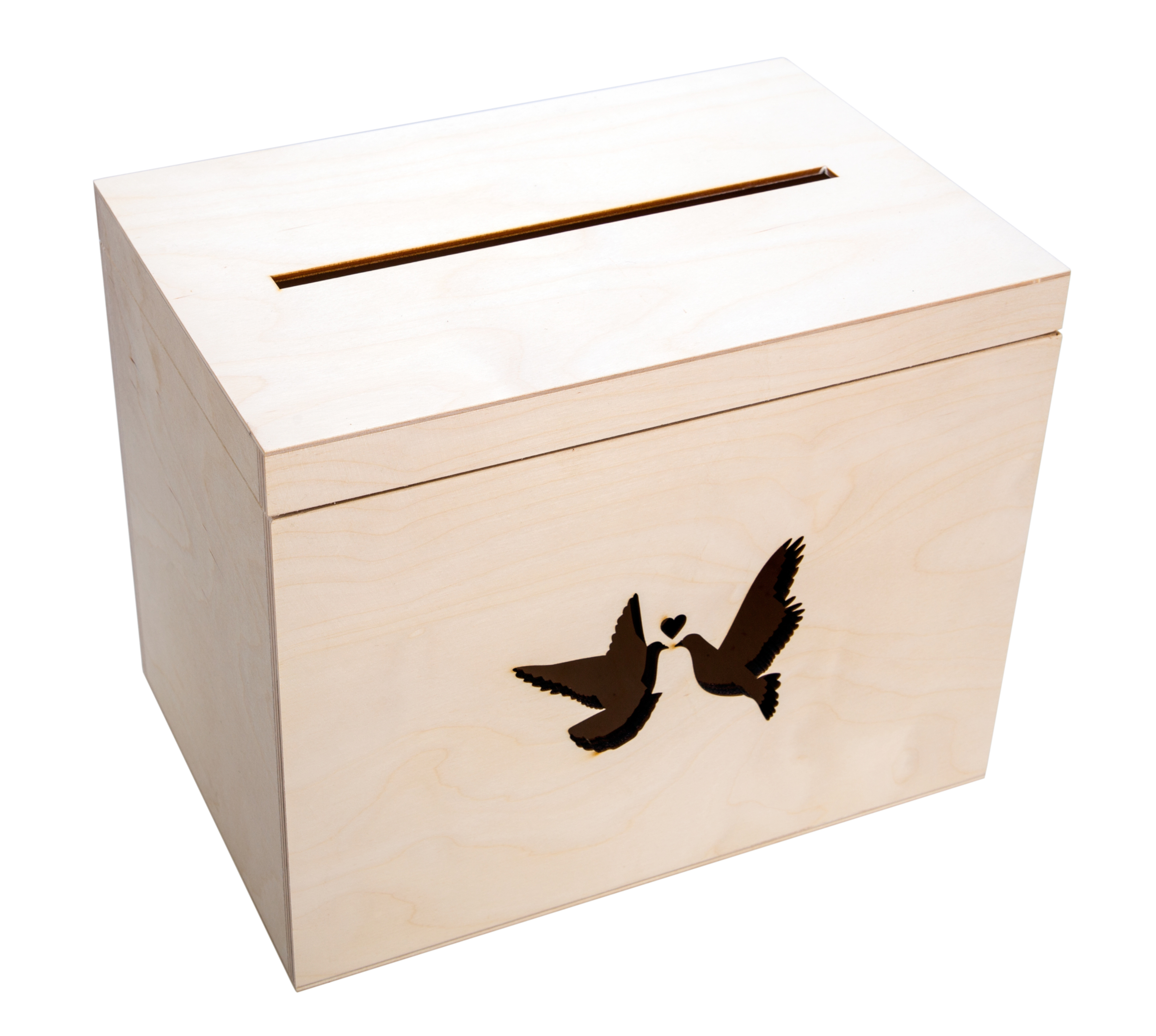 Pudełko drewniane na koperty ślubne 30x21 cm z gołąbkami